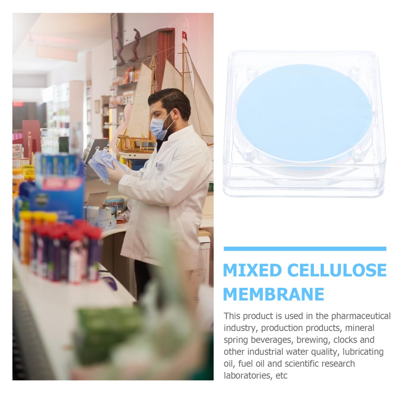 Gatuida 50 filtri a membrana idrofila Ca-cn-cn-membrana micellulosa, indispensabili per applicazioni di laboratorio e farmaceutiche