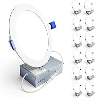 Vista 10 de Ensenior Paquete de 12 Luces LED Empotradas de Techo de 3 Pulgadas, Regulables, 2700K-5000K 5CCT, 500LM 6W 120V, Downlight Tipo Oblea Sin Caja