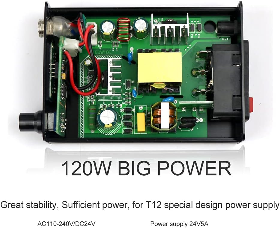 QUICKO T12 Soldering Iron Station OLED Display Temperature Controller Electronic Welding Iron Tips Handle Aluminum Alloy Case Power Equipments 110V T12-K Sting (SET1)