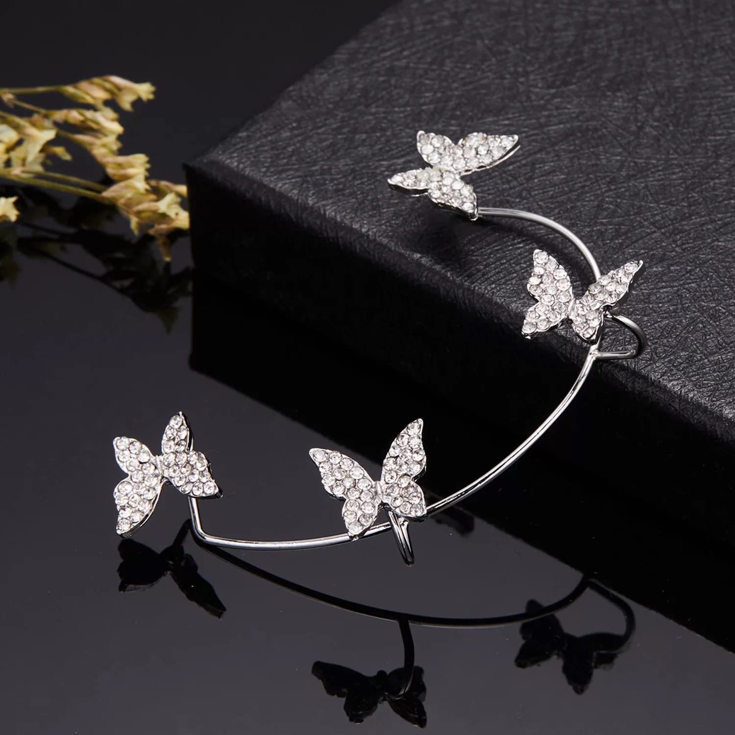 Careflection Stylish Korean Butterfly Ear Crawler Cuff Earrings For Women And