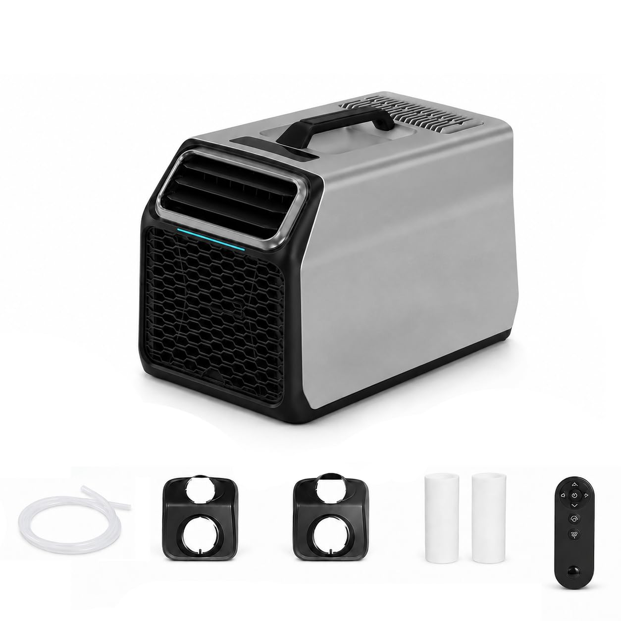 New Home Air Conditioner 5000 BTU Portable Unit, 220-240V Plug-In Cooling for Small Spaces,Bedroom,Living Room or Office,Self-Evaporating Portable AC with Timer,Sleep Mode,Washable Filter Gray-220V