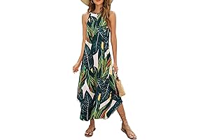 Summer's Enchantment: Halife's Flowy Fall Leaves Dress