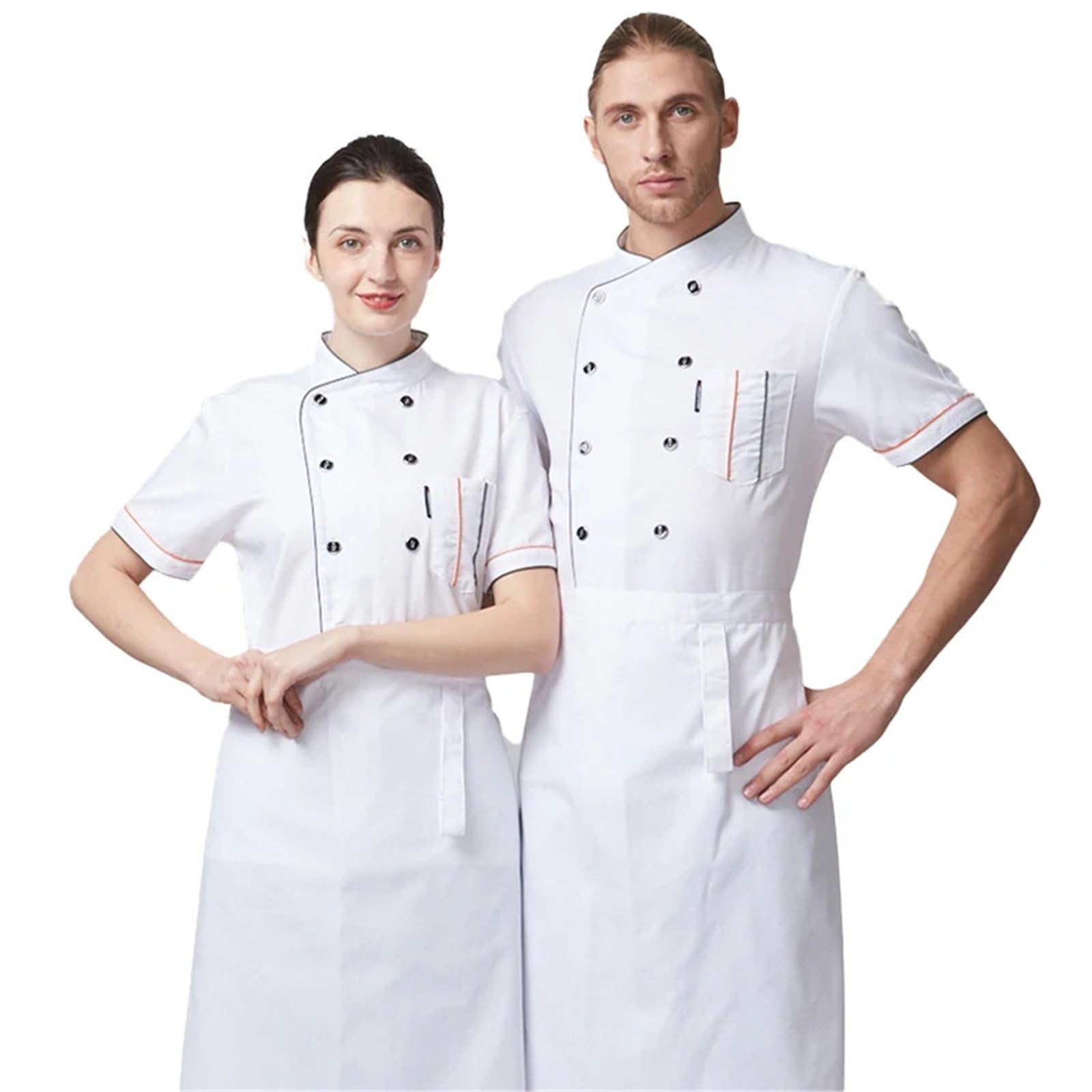 Divisa da cuoco Giacche da cuoco for uomo e donna, a maniche corte, cucina, panetteria, ristorante, cameriera, cameriere per chef
