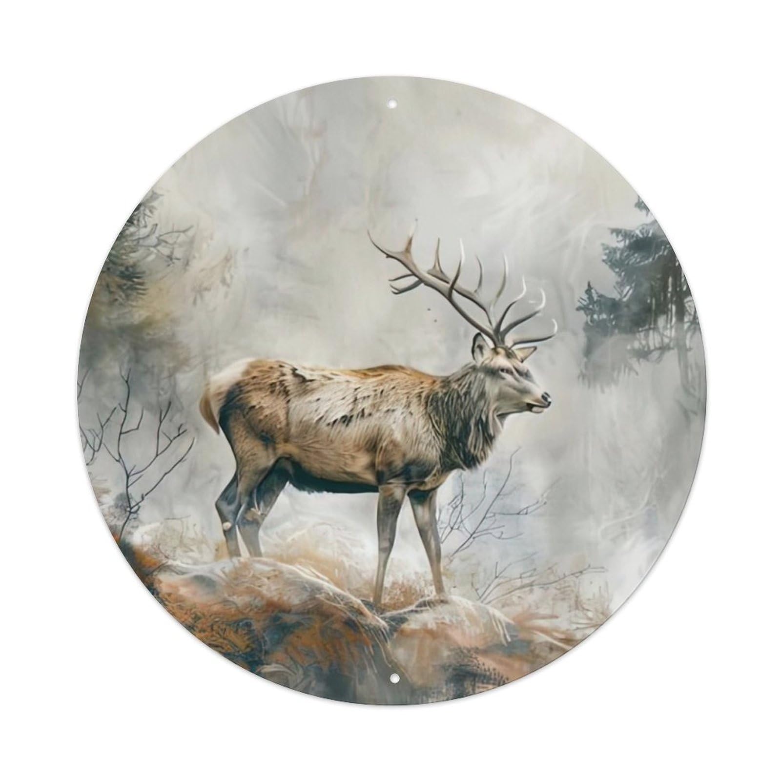 Animal Moose in The Fog Metal Tin Sign