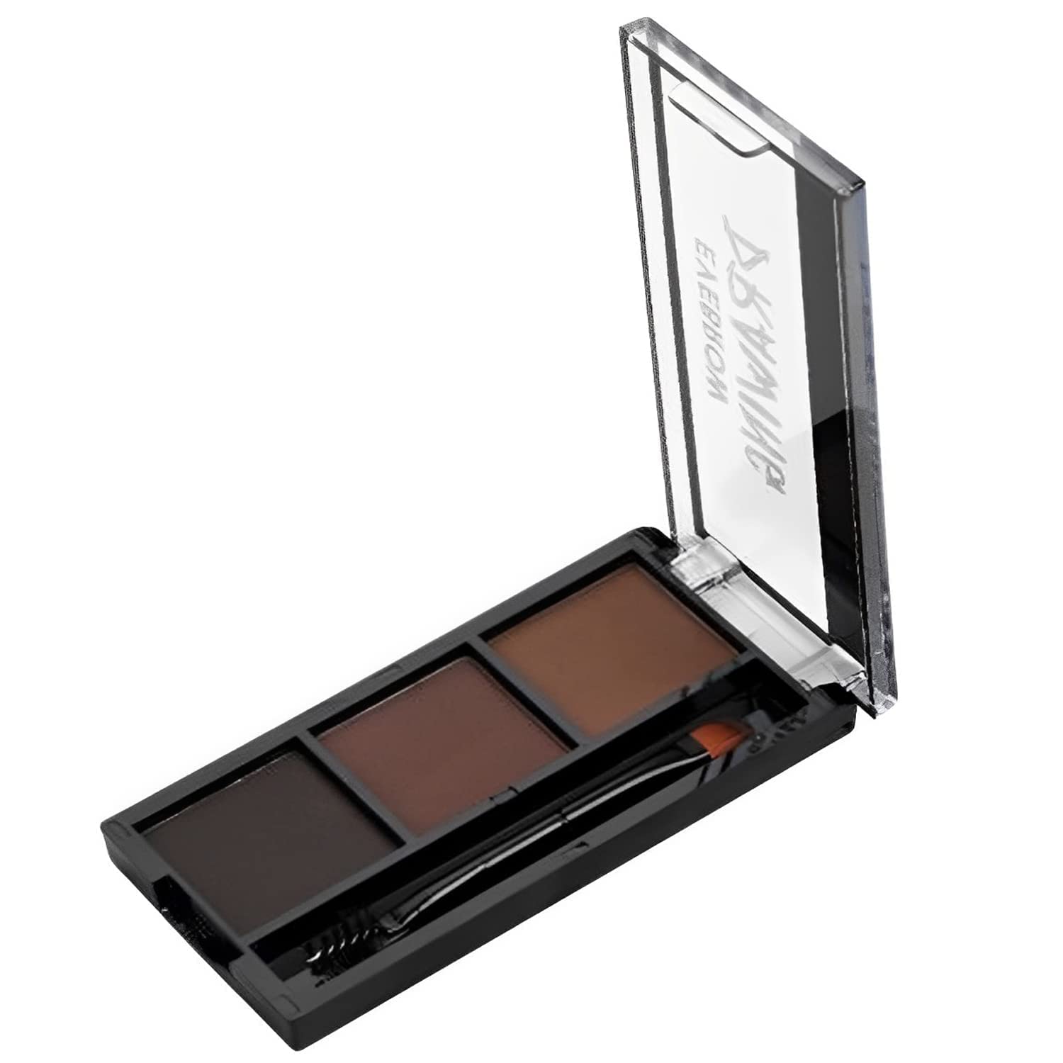 Hilary Rhoda 3 Shades Eyebrow Palette with | Waterproof Eyebrow Filler with Brush, Ultimate Eyebrow Drawing Kit with Dual Side Brush, Non Transfer Eyebrow Definer Palette for Girls, (Dark Brown, Light