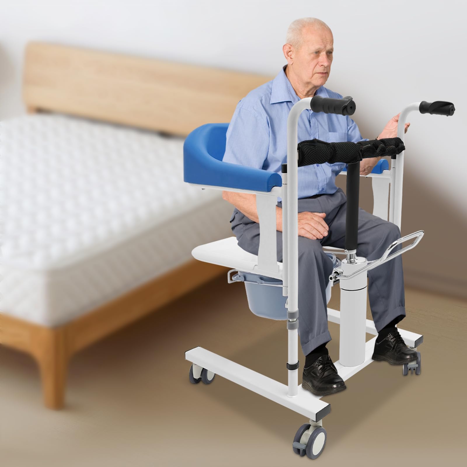 Siège ÉléVateur Hydraulique pour Patients - Fauteuil Roulant Hydraulique pour Patients - Chaise de Transfert de Patients - Chaise de Douche Portable -Convient Maisons Maisons Infirmiers HôPitaux