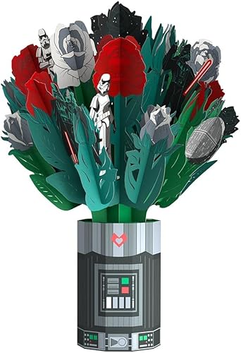 Lovepop Ramo de flores de papel de Star Wars para él y él  Ramo de Darth Vader para niños, niñas, hombres y mujeres  Darth Side  Ramo de 10.25