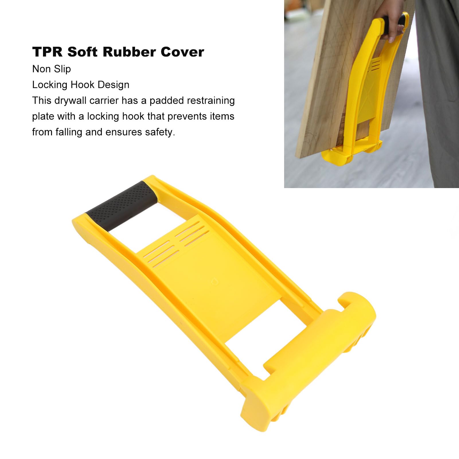Drywall Carrier, ABS Plastic Panel Carrier Tool Lift and Carry Panel Mover Drywall Carrying Handle with 80KG Load Bearing for Wood Board Glass Plasterboard