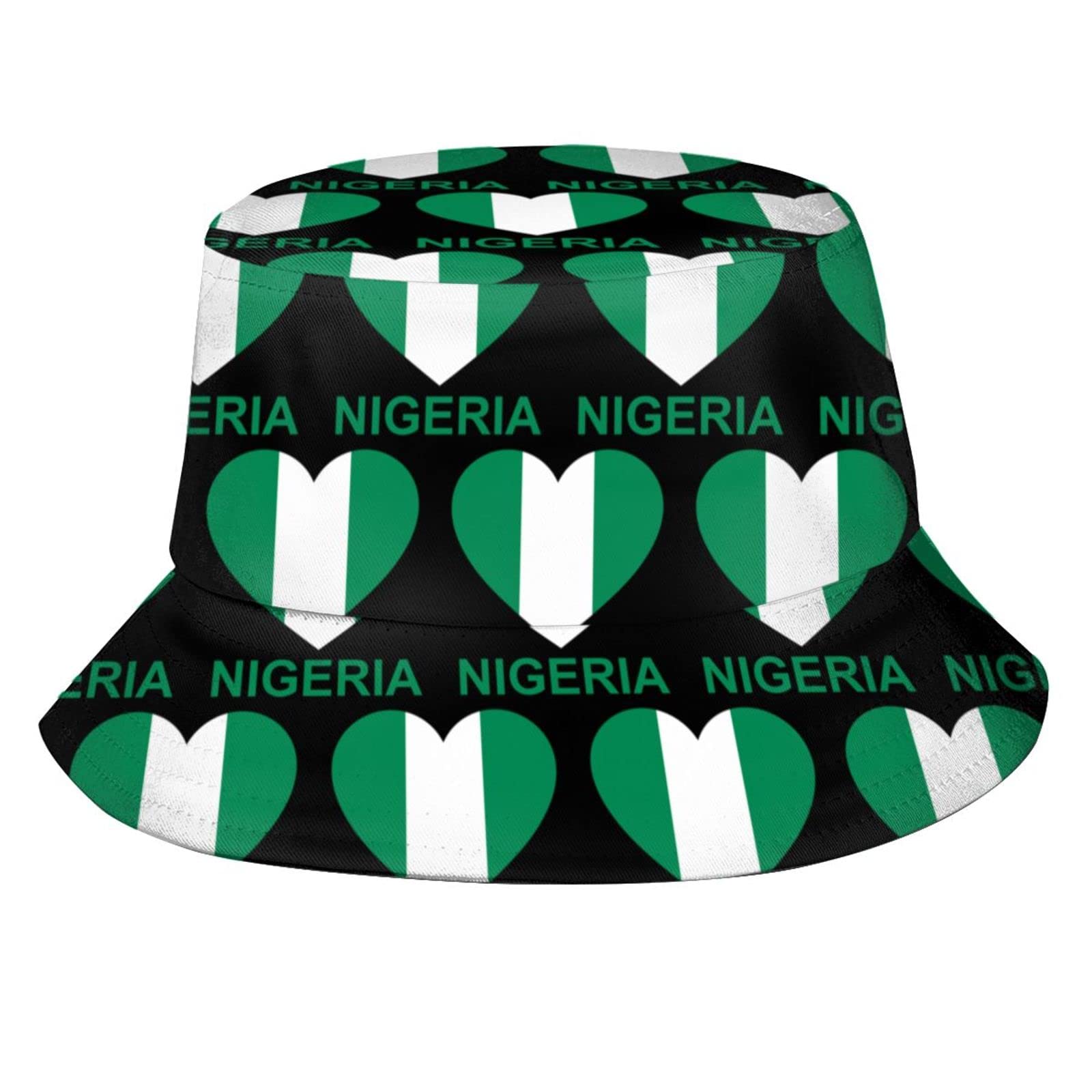 Aooedm Unisex Love Nigeria Bucket Hats Travel Beach Sun Protection Fisherman Hat For Woman Man