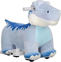 Qaba 6V Tyrannosaurus Ride-On Horse: Battery Electric Dino Toy with Music, 1.2 MPH Speed, PU Wheels for Toddlers 18-36 Months, Green