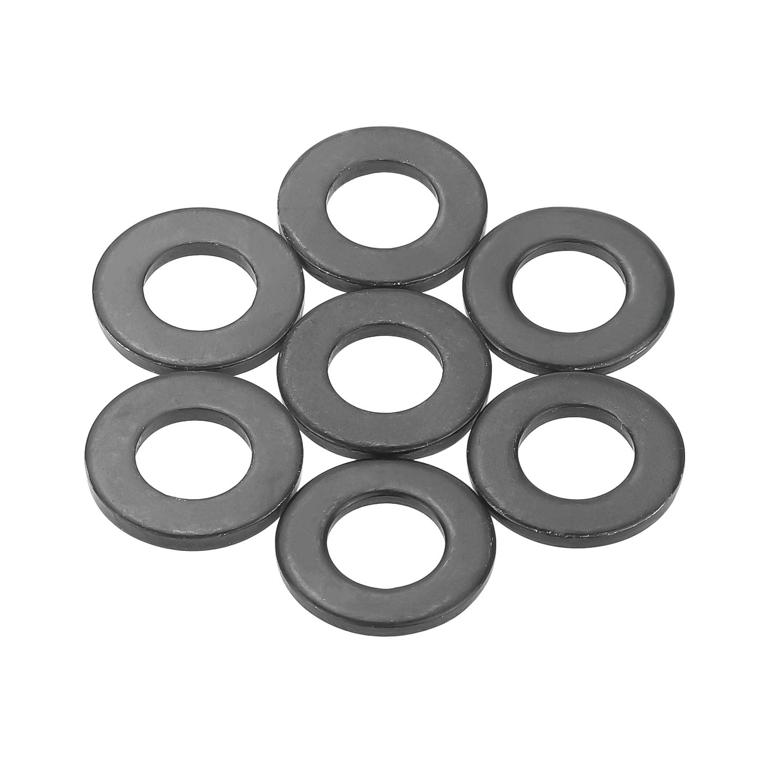 M8 Black Zinc Alloy Flat Washers - 100-Pack Rust-Resistant Hardware For DIY & Auto Projects