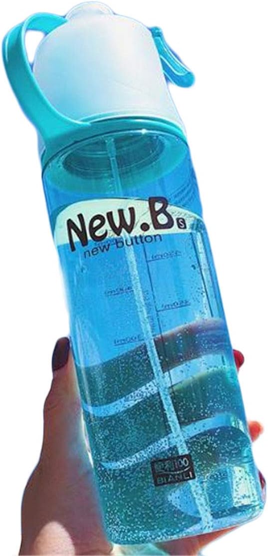 フッカツ スポーツウォーターボトル スプレー大容量 600ml ウォーターボトル 水筒 両用 軽量 携帯便利 漏れ防止 キャンプ アウトドア 運動 自転車用 時間マーカー 目盛り おしゃれ ご注文で当日配送