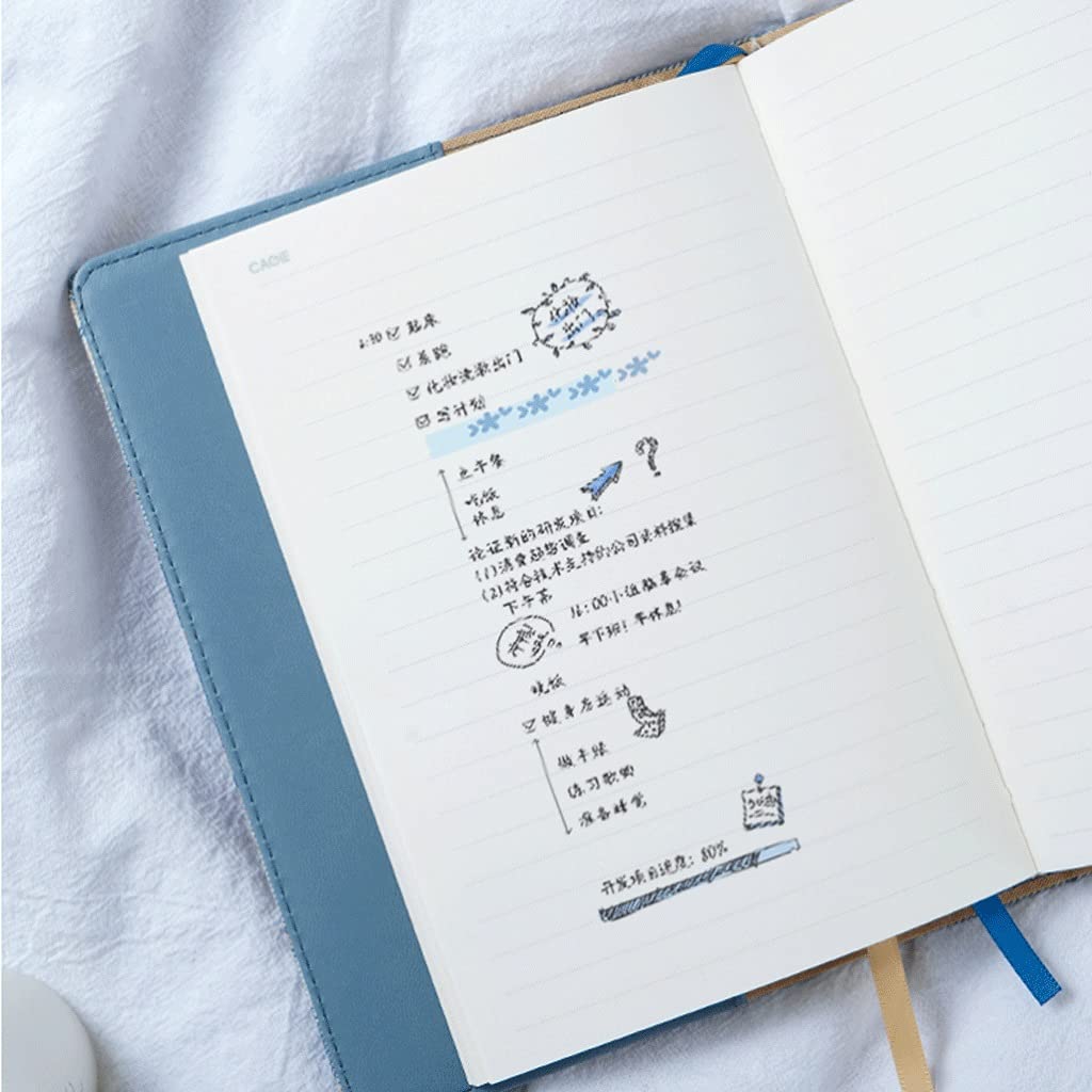 Notebooki 128 arkuszy B6 notatnik poziomy książka dziennik gruby papierowy pamiętnik do biura i domu artykuły szkolne 14 x 20 cm papier (kolor: niebieski fioletowy)
