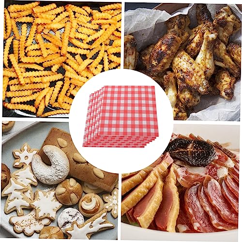 Papier ciré double face imperméable et ingraissable à carreaux 23x23 cm pour repas propres - 3