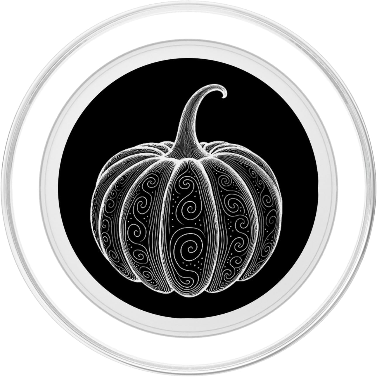 Pumpkin Swirls Minimal Line Art – Subtle Halloween PopSockets MagSafe PopGrip for iPhone