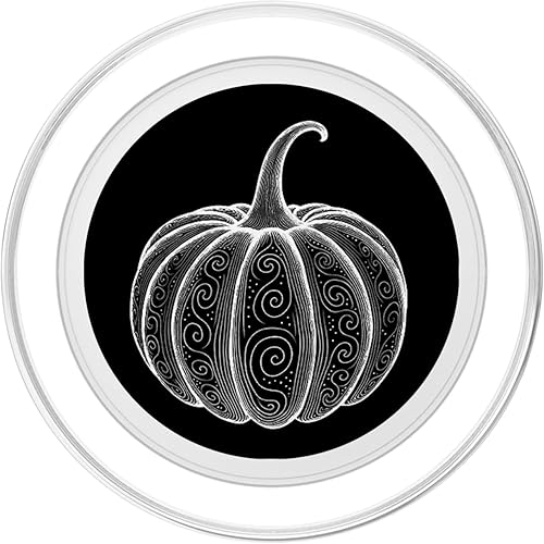 Miniatura 8 de Arte de línea minimalista de remolinos de calabaza - PopSockets estándar PopSockets de Halloween
