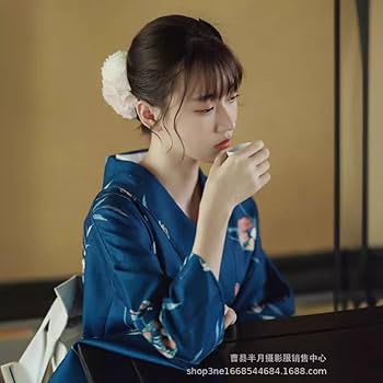 Amazon.co.jp: 3点セット浴衣 花柄 浴衣 帯白 フリーサイズ