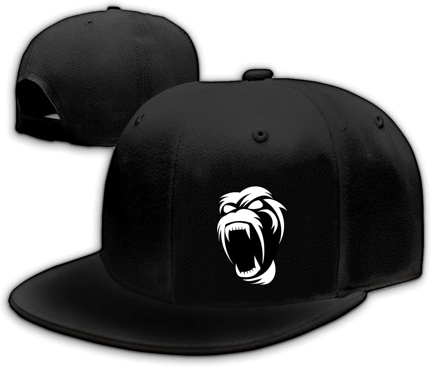 Flat Bill Brim Hat for Men Snap Backpack Men Snapback Hats Trucker Hats Adjustable Men's Baseball Caps Black