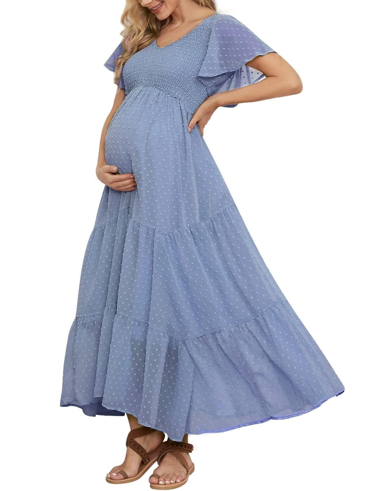 Swiss Dot Smocked Ruffle Dress