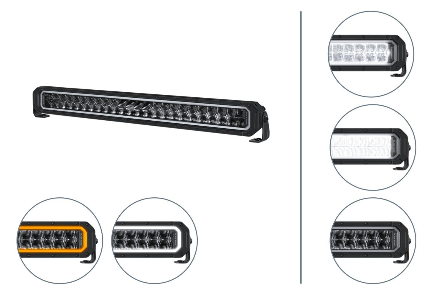 HELLA 1FJ 358 550-111 lampa LED dwurzędowa - Black Magic Tough Pro 27" - 12/24V - 5545lm - liczba referencyjna: 45 - ECE - krystalicznie przezroczysty - kolor światła: biały/żółty (bursztynowy
