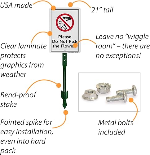 Miniatura 10 de SmartSign Letrero para patio de 12 x 10 pulgadas con estaca de 3 pies, aluminio laminado resistente al óxido de 40 mil, rojo, negro y blanco, 1