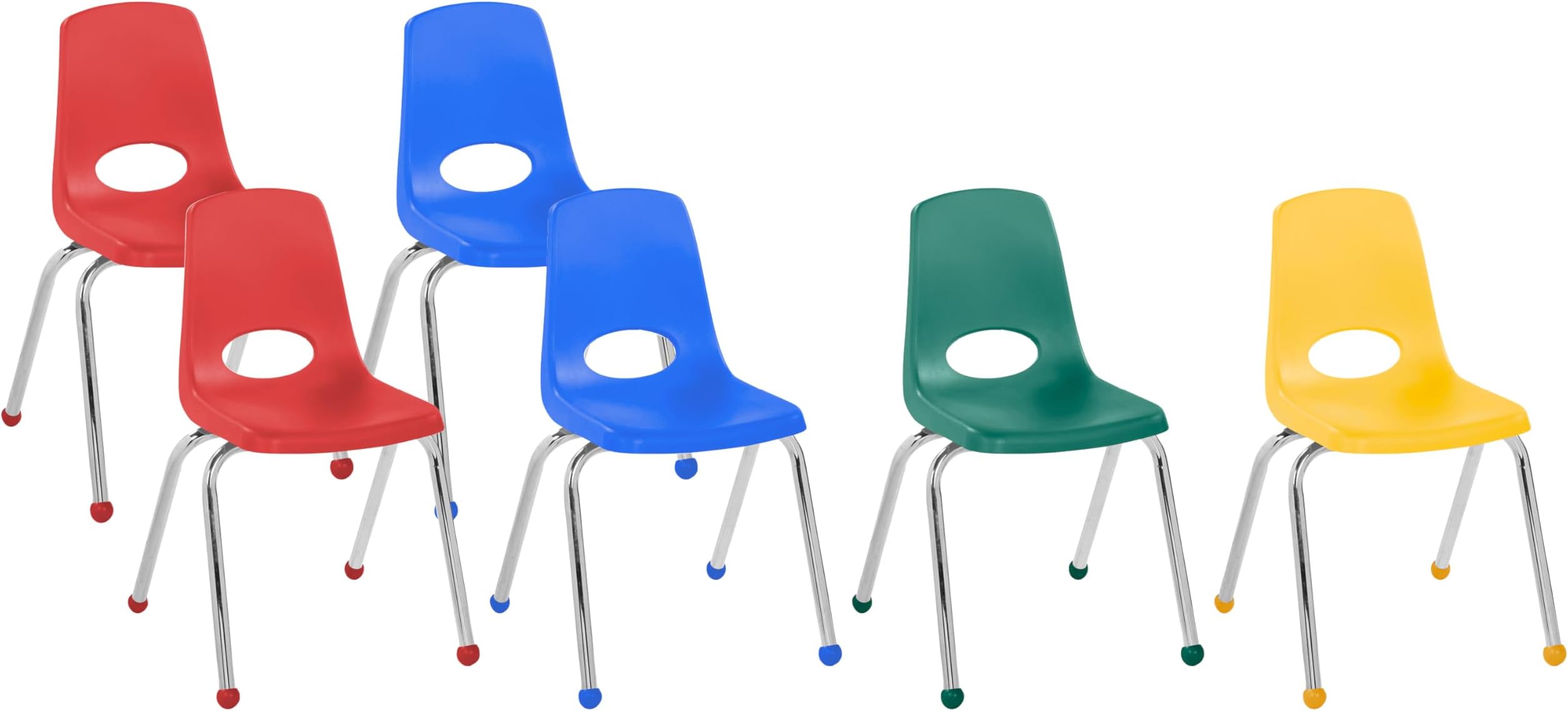 16" Stack Chair with Ball Glides, 6-Piece
