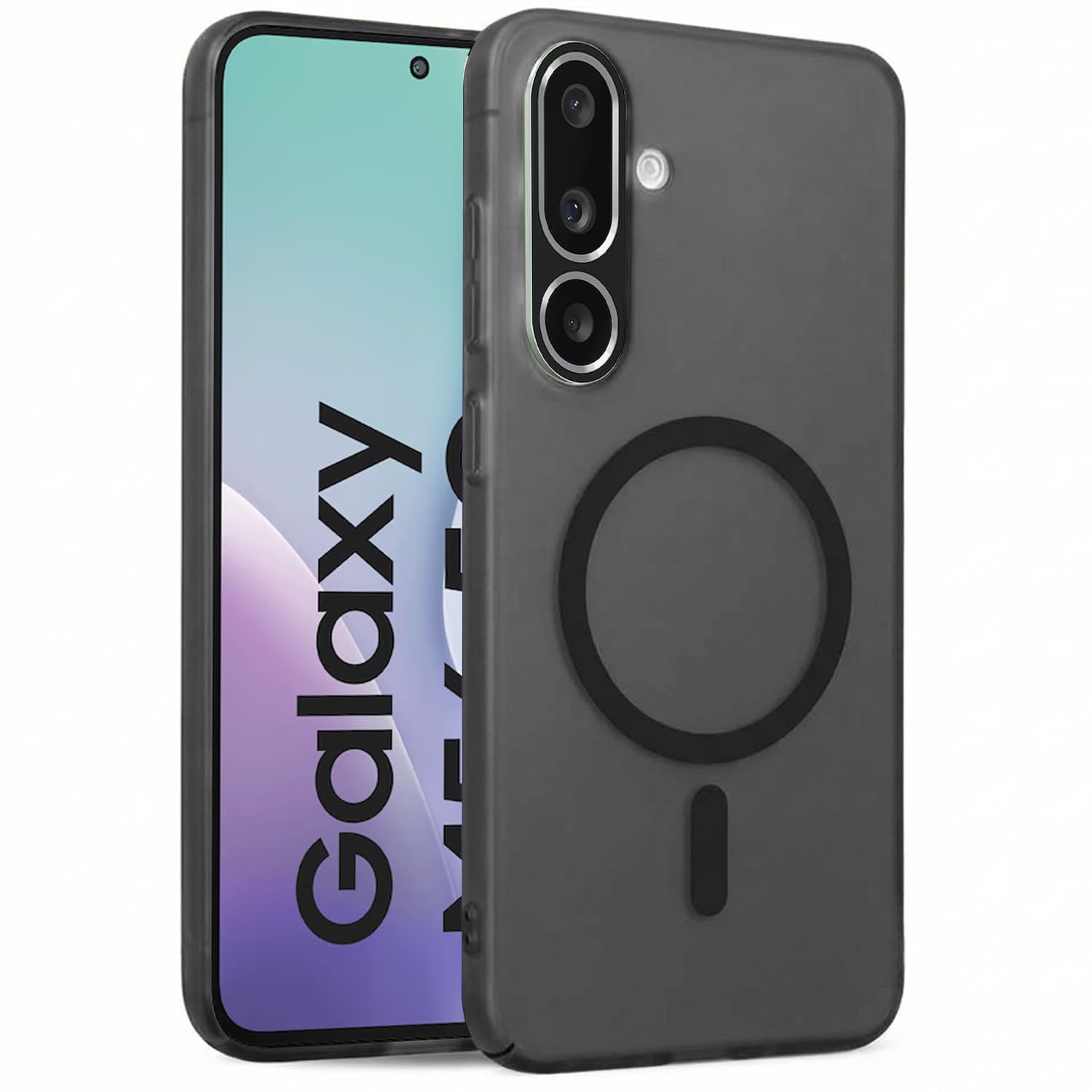 DIZORO® Matte Case for Samsung Galaxy M56 Compatible with MagSafe, Camera Lens Full Protection, Shockproof Translucent Frosted TPU Soft Phone Cover, Anti-Fingerprint (Black)-picture-25