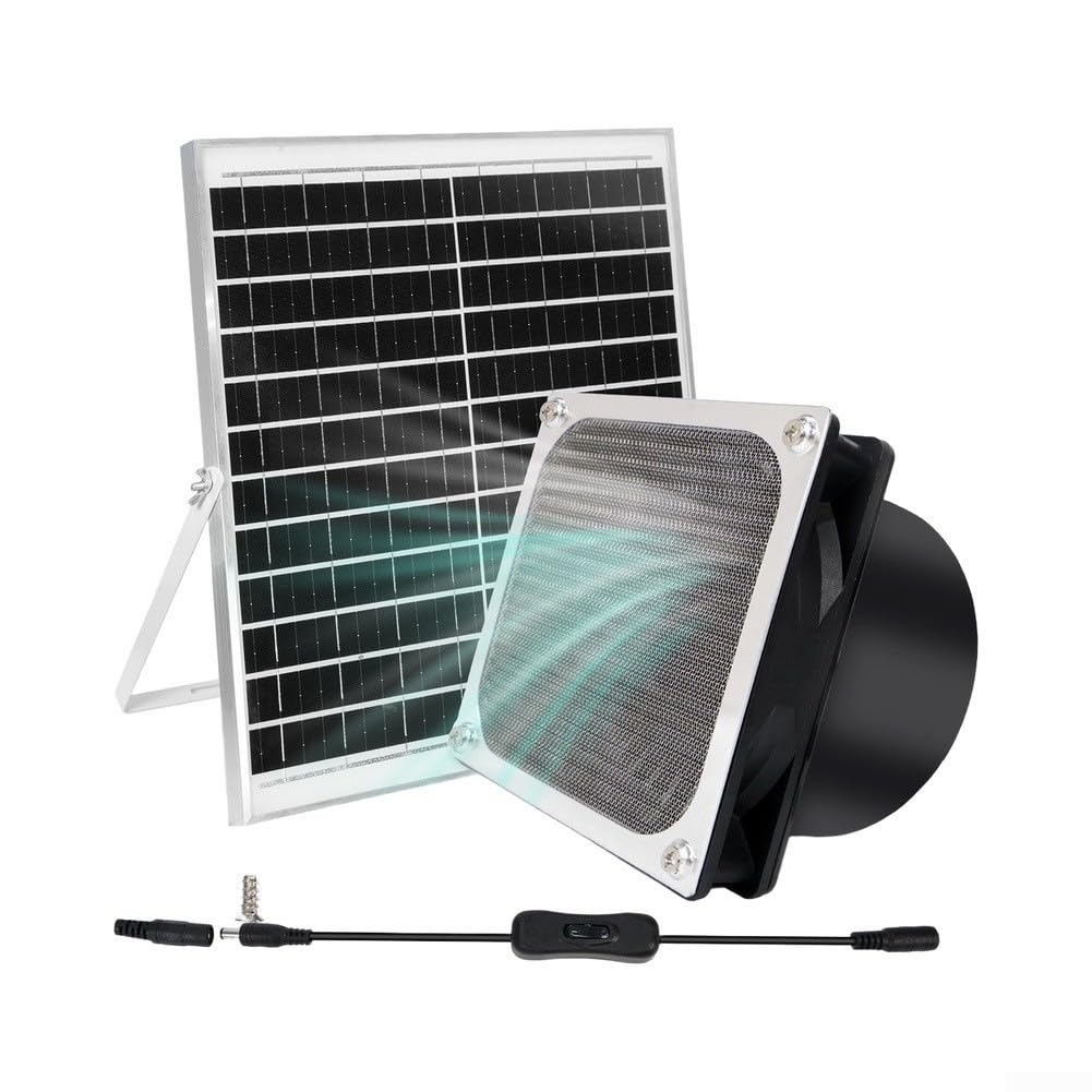 Solar Abluftventilator Für Gewächshaus Leiser Betrieb Mit Metallgitter