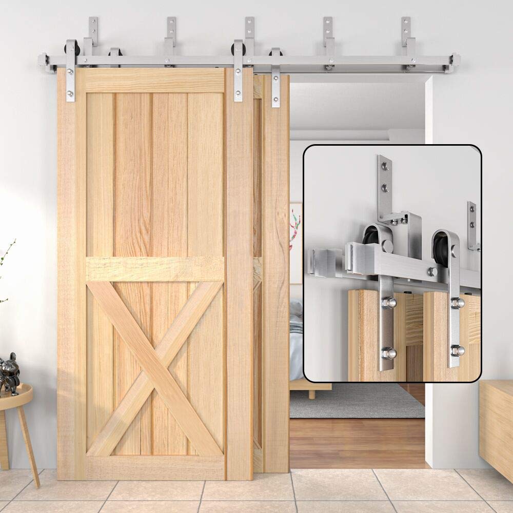 Buy WINSOON 4FT18FT Modern Sliding Bypass Barn Door Hardware 304