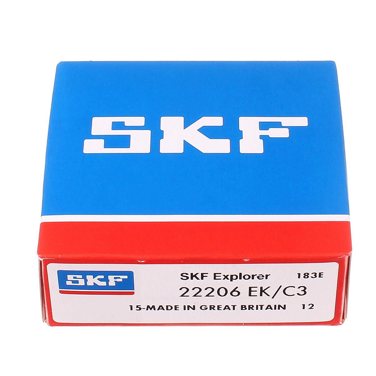 SKF 22206 EK/C3 sphérique Radial Roulement, conique Alésage, non étanche, Acier Cage dégagement, C3, 30 mm alésage, 62 mm OD, 20 mm de largeur, 14000tr un maximum de vitesse de rotation