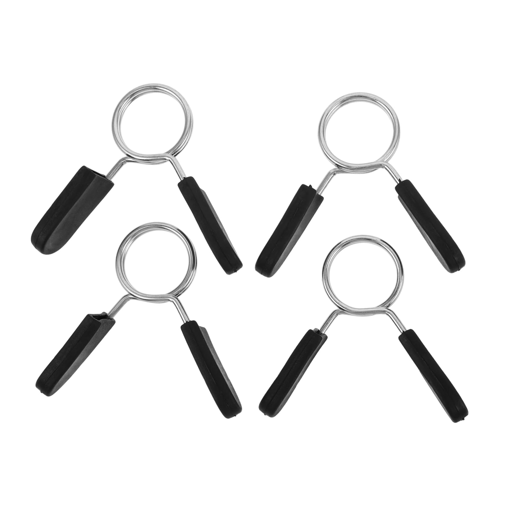 FOYTOKI Secure Barbell Collars for Weightlifting Professional Spring Locks Collars Fitness Barbell Clips Set