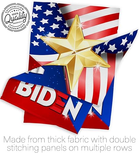 Miniatura 10 de Biden Harris bandera de jardín con bandera de voto, soporte de pared para el presidente patriótico demócrata republicano de la fiesta de té de