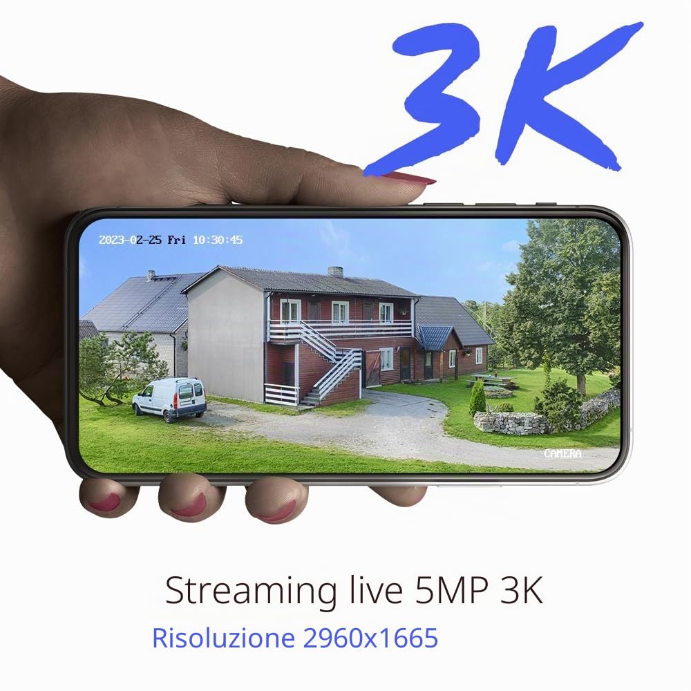 ANNKE Telecamera di sicurezza 3K con doppia luce intelligente, aggiunta da 5 MP, telecamera di sorveglianza CCTV con microfono integrato, IP67 a colori, nero