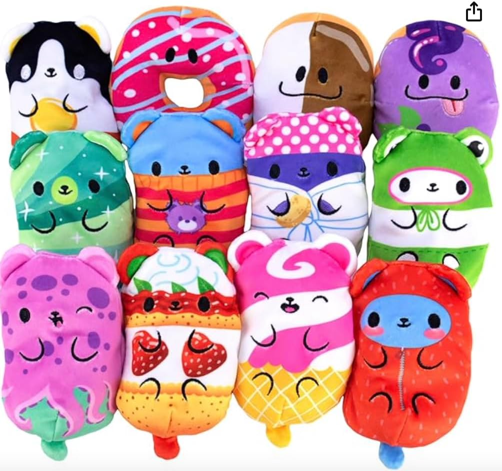 Bears vs Donuts™ - Fuchsia Asst B 12 Pack | 4" Bean-Filled Mystery Plushies |From the VS World! (Characters will vary)