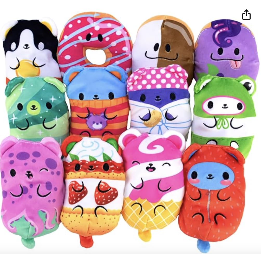 Bears vs Donuts™ - Fuchsia Asst B 12 Pack | 4" Bean-Filled Mystery Plushies |From the VS World! (Characters will vary)
