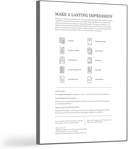 Miniatura 2 de Southworth, papel especial pergamino, 24 libras, 8 1/2 pulgadas x 11 pulgadas, Azul