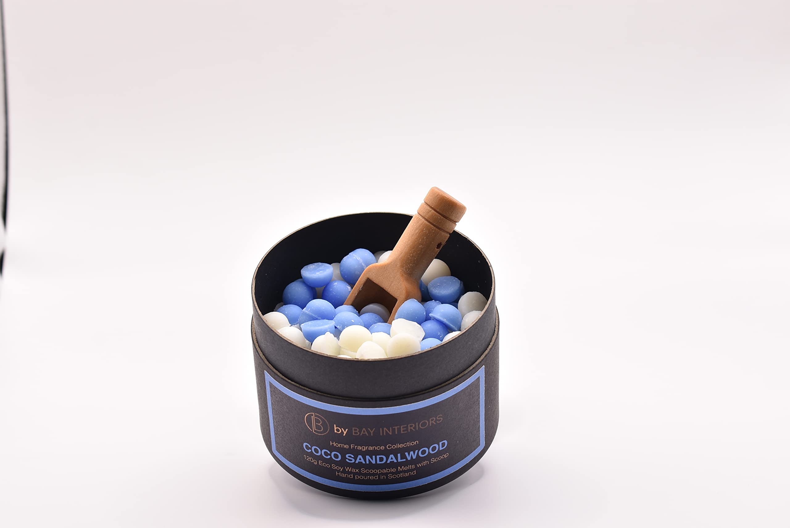 By Bay Interiors Grey Eco Soy Wax Scoopable Melts Highly Scented Vegan No Plastic 120G (Coco Sandalwood)