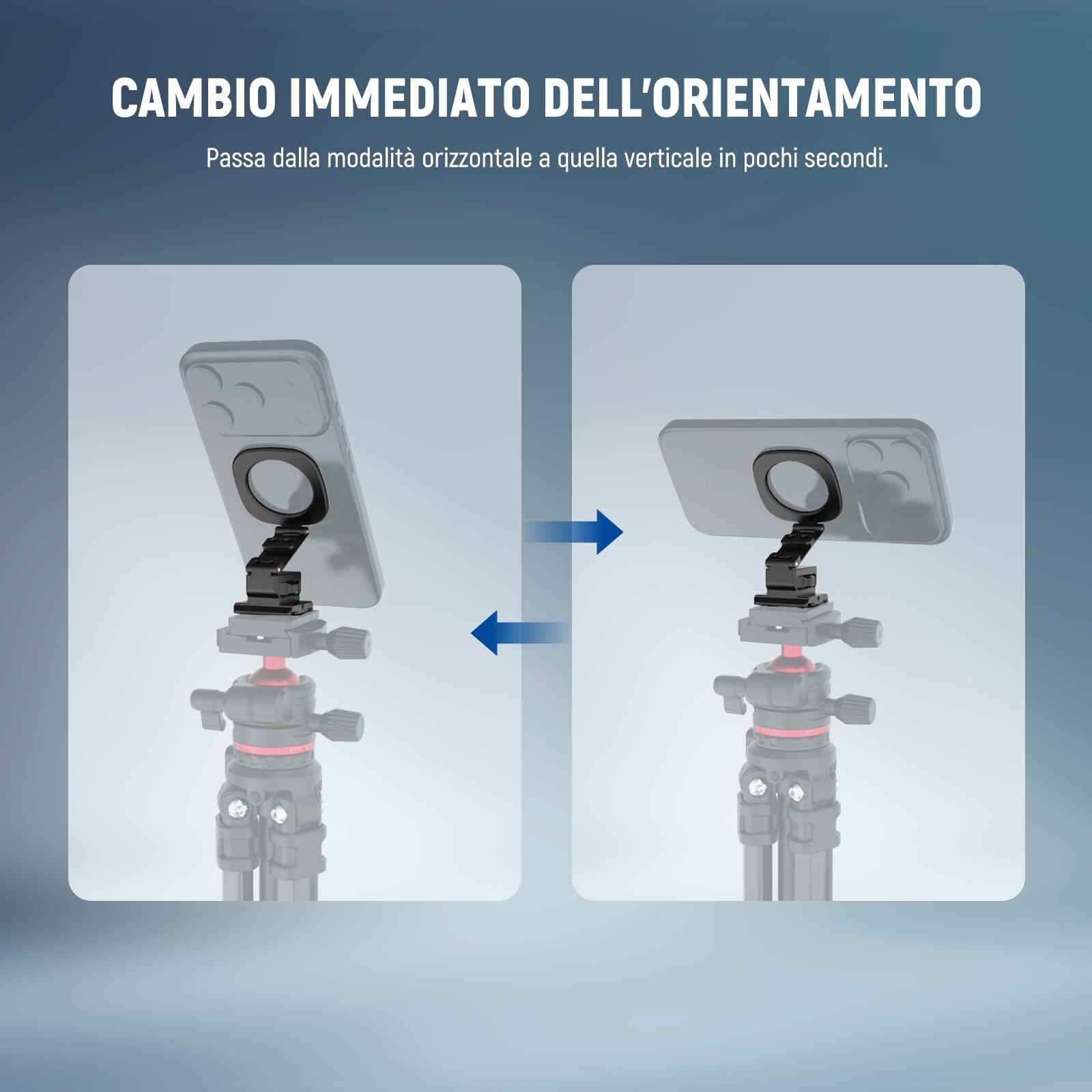 NEEWER Supporto magnetico per cellulare treppiede compatibile con MagSafe iPhone 17, supporto per cellulare con piastra a sgancio rapido Arca e scarpe Cold per registrazioni video TikTok, selfie Live