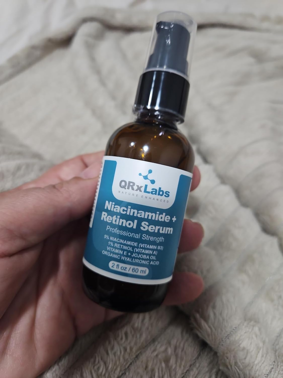 QRxLabs 5% Niacinamide Serum with 1% Retinol & Alpha Arbutin – Brightening Face Serum to Help Improve the Appearance of Pores, Texture & Uneven Skin Tone – 2 Fl Oz