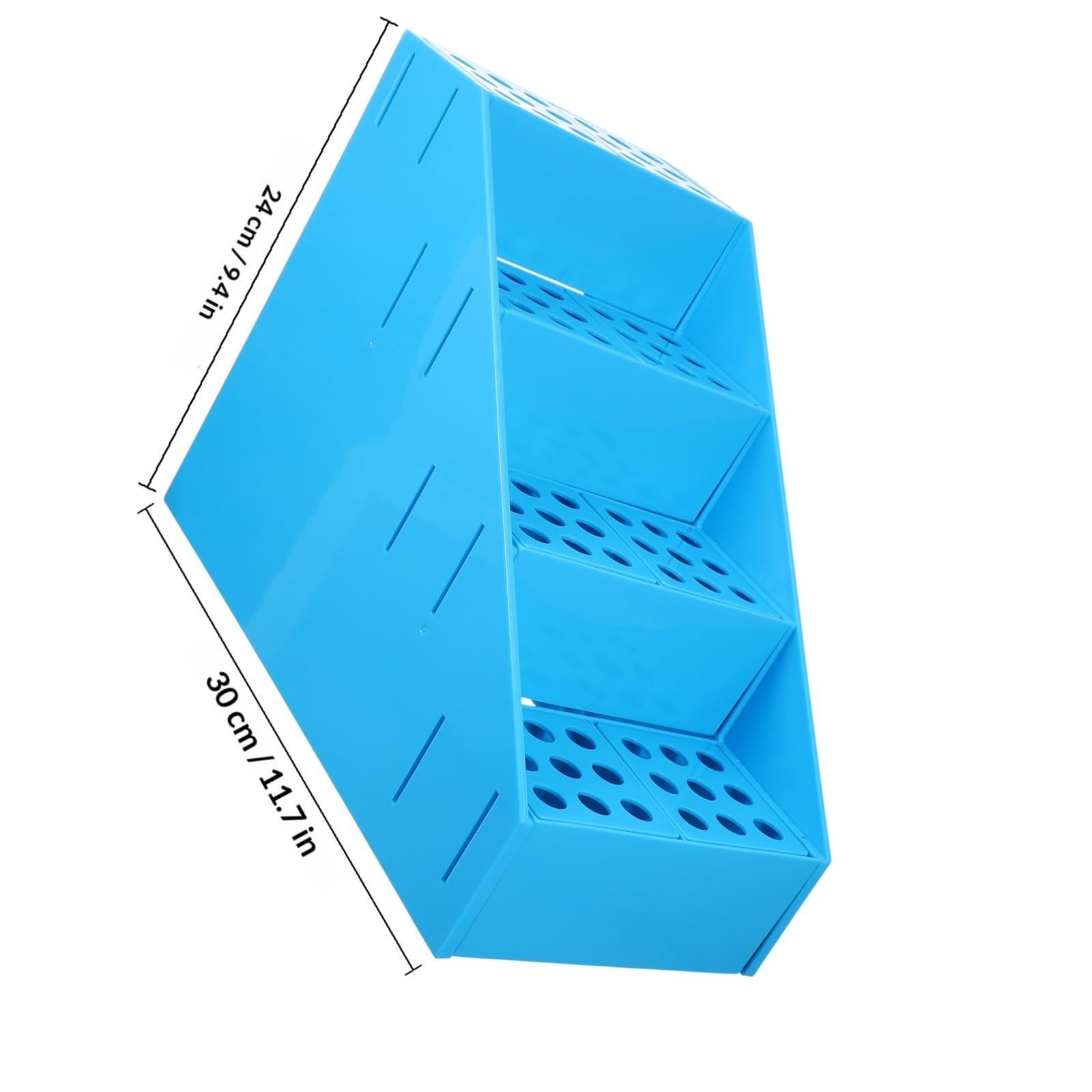 UKCOCO Portaprovette Multifunzione 72 Fori in Plastica Blu, Supporto per Provetta da 5ml e 10ml, Smontabile e Facile da Montare, Design Trapezoidale per Laboratori e Scuole