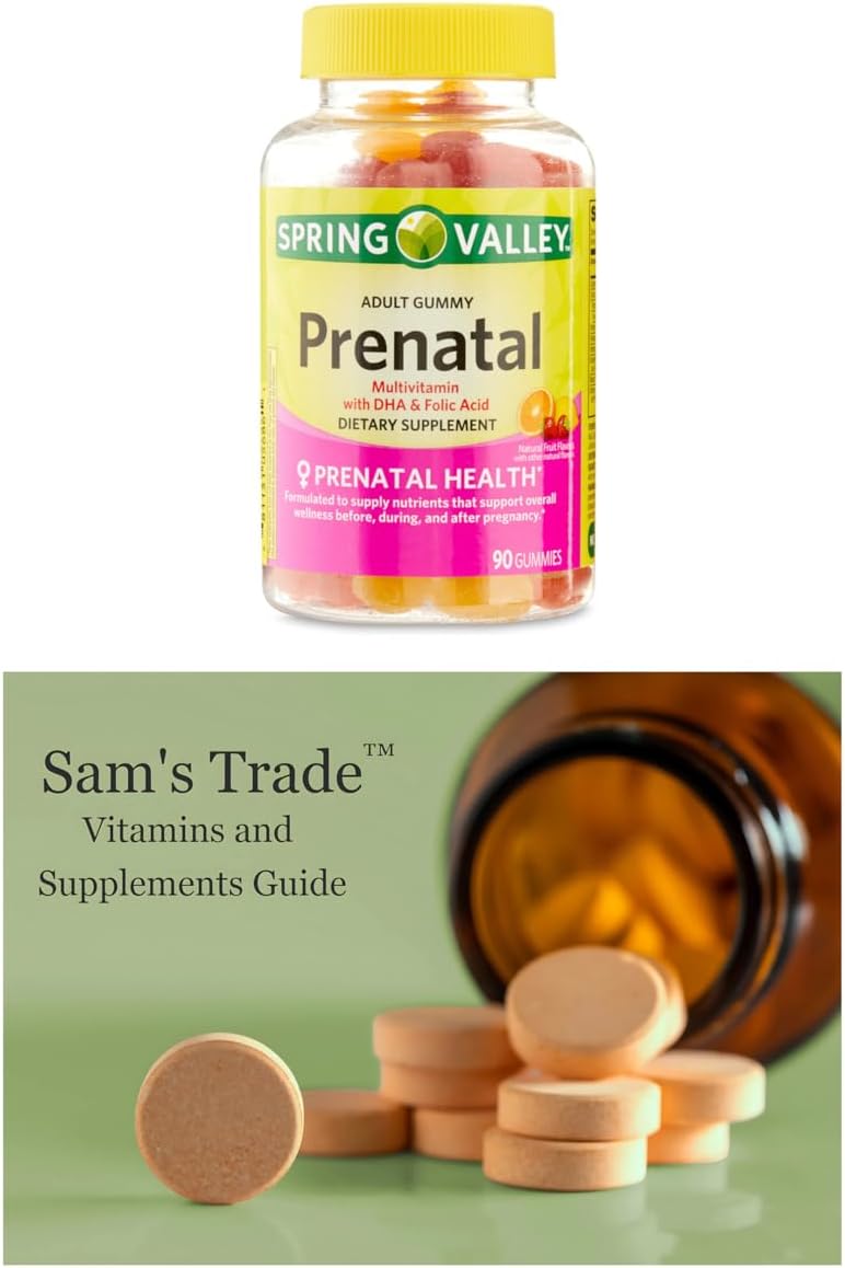 Spring Valley Prenatal Multivitamin Gummies, 90 Count, Prenatal Vitamins for Women + S. Trade Vitamins and Supplements Guide