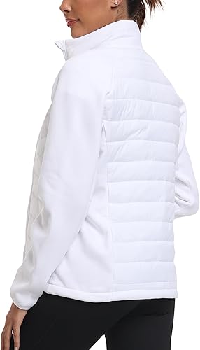 Miniatura 3 de MoFiz Chaqueta de senderismo ligera con aislamiento para mujer, con forro polar, térmica, híbrida, softshell, cremallera completa, para invierno y