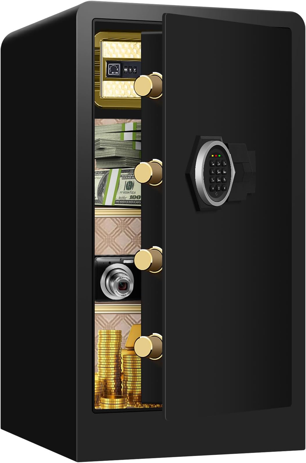 8.0 Cubic Feet Large Safes for Home Use Fire and Water proof, Digital Security Safe with Combination and Key, Home Safes Water and Fireproof for Firearm Medicine Money Valuables (80UD)