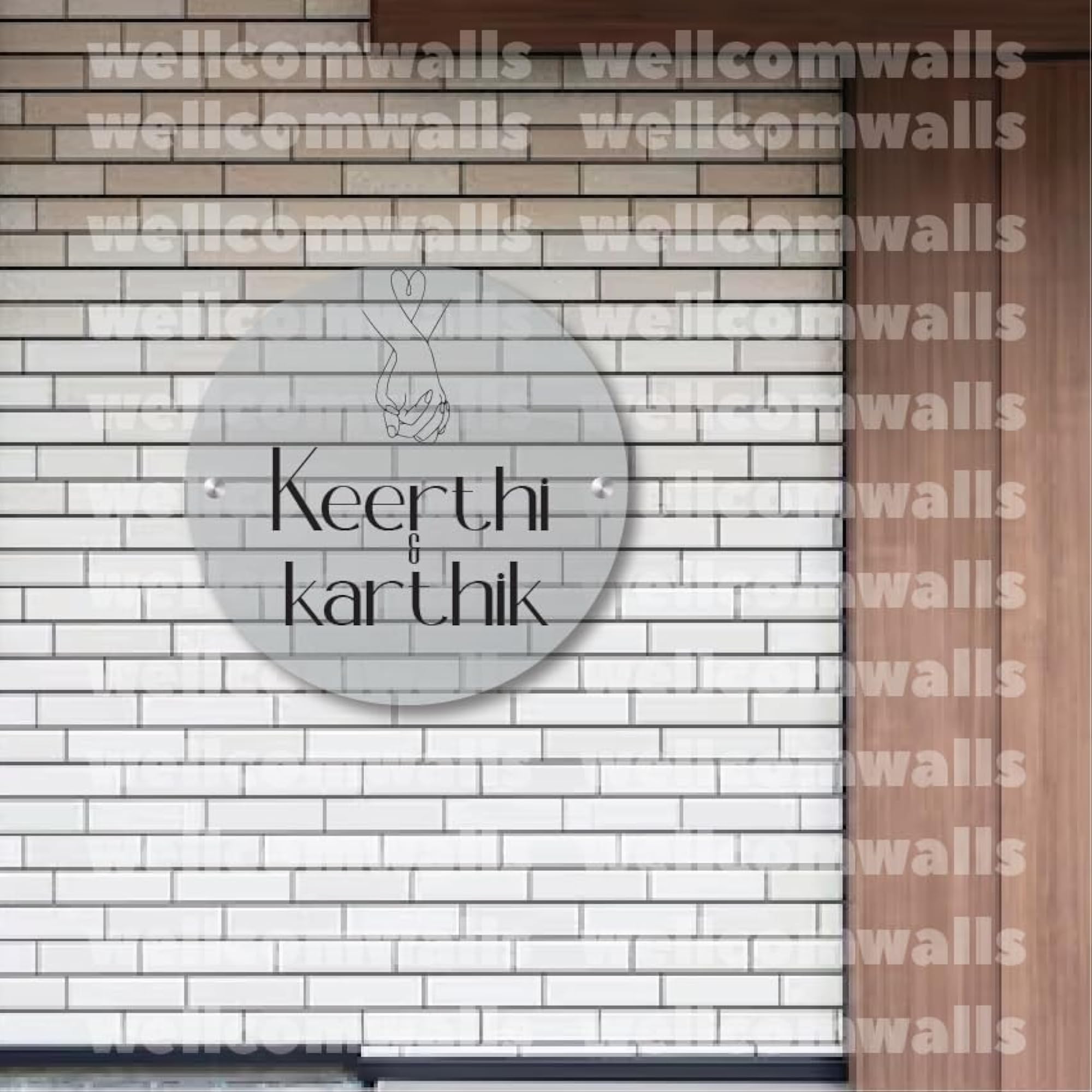 Customized Round Shape Couple Name Plate