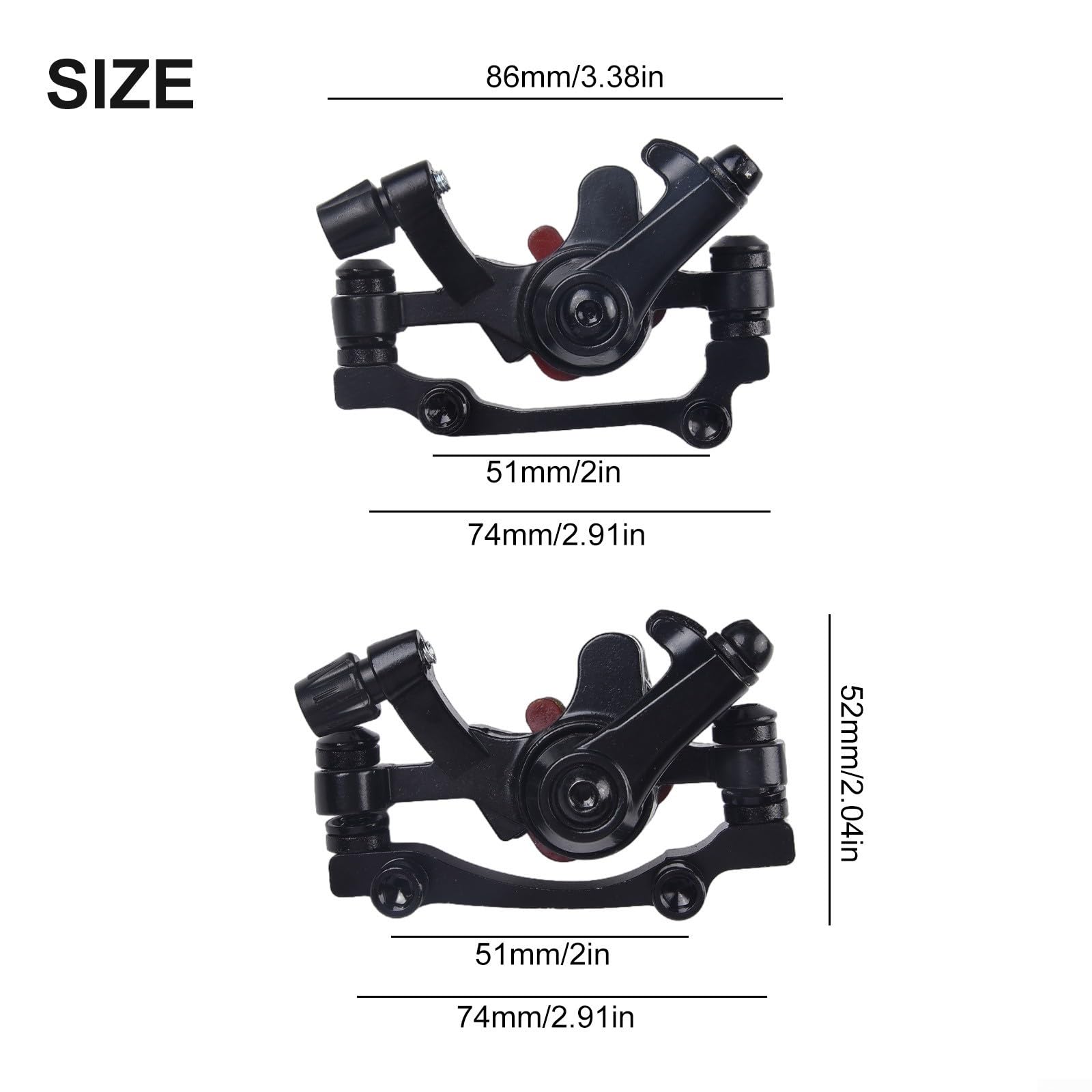 Pinza freno a disco meccanica in metallo per uso bicicletta compatibile con vari tipi di bici progettata per una frenata efficiente e una facile installazione (anteriore + posteriore)