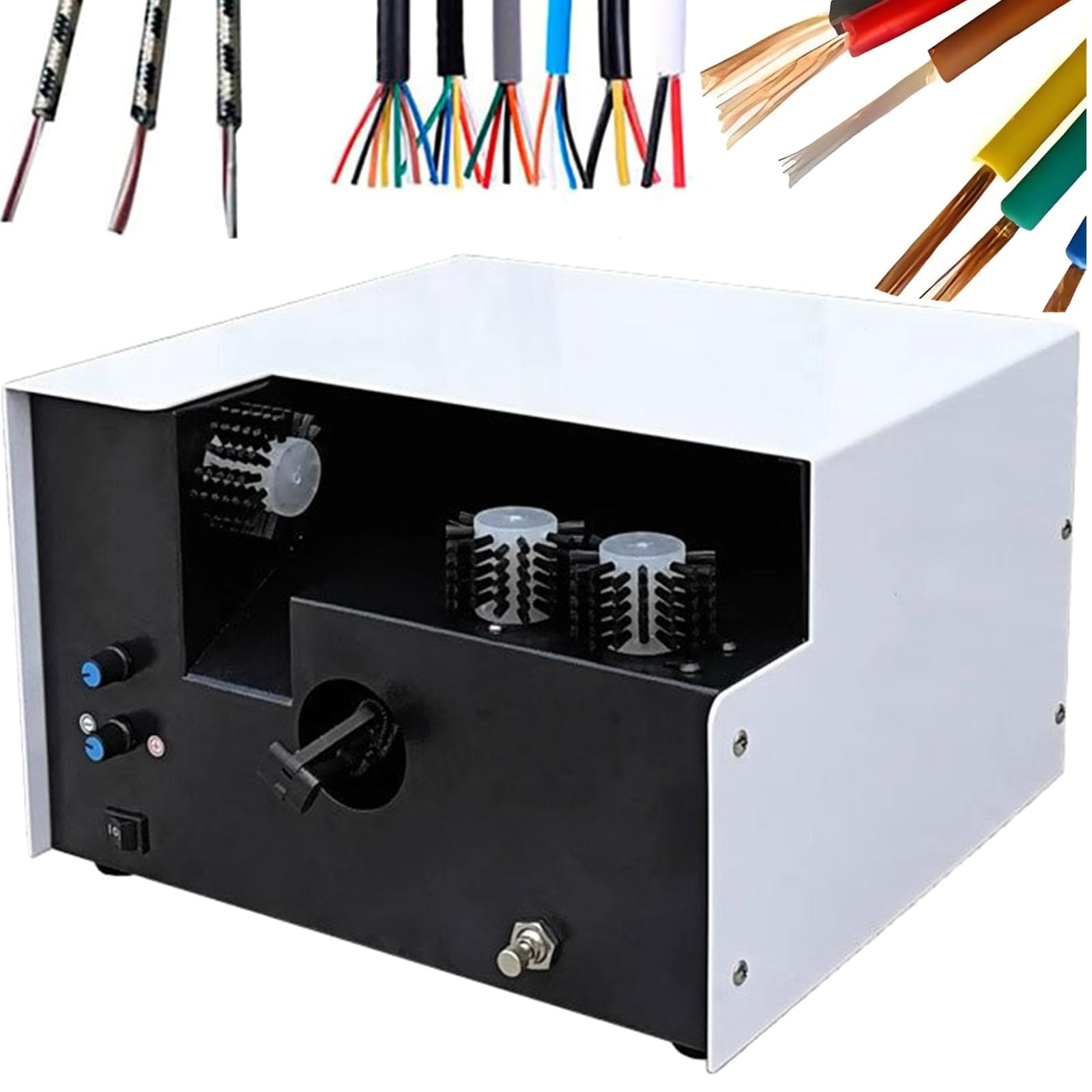 BITYCOW Adjustable Cable Stranding Machine, Three-Brush Layout, Foot Switch Operation, Stable Twisting Separation Equipment for Shielded Braided Electrical Wire