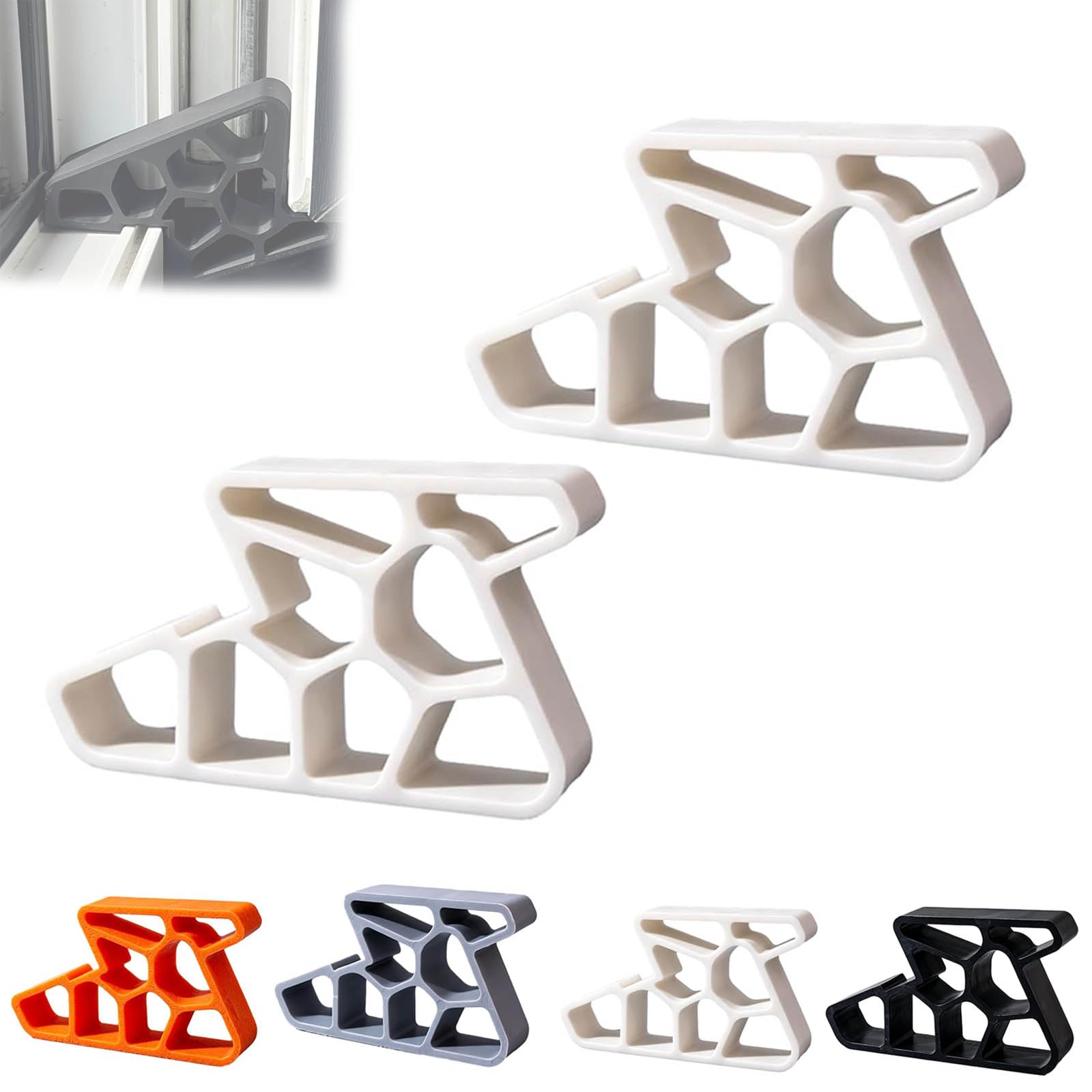 Secure Track Door Stop,Secure Trap Door Stop,Window Patio Doorstop (White*2)