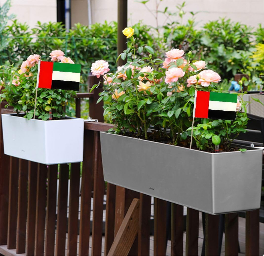 20 Pack The United Arab Emirates Flags Emirati Stick Flag Small Mini Handheld Flags with 12.6inch Wooden Poles for National Day,World Cup,Sports Events, Party Decorations (5×8 Inches) - Image 5