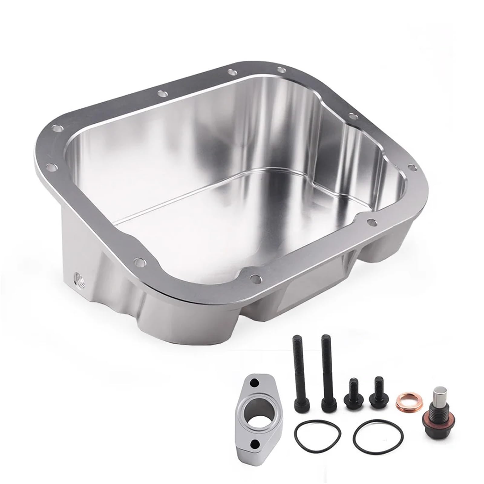 Coppe dell'olio Kit coppa olio motore per modelli europei Adatto per Nissan R35 GT-R VR38 CBA DBA VR38DETT dal 2009 in poi, con guida a sinistra e a destra LCA015 Riparazione coppa olio‌(Silver)