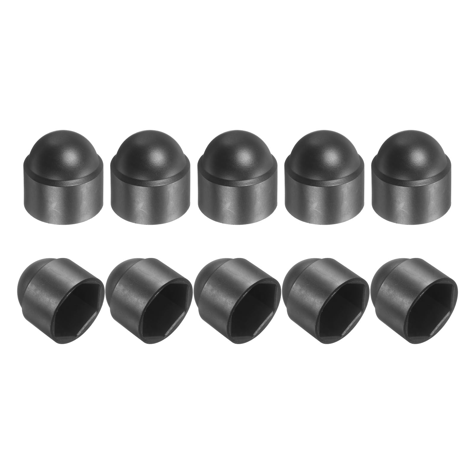 sourcing map Nut Protection Cap, 10Pcs M18x26x32mm - Plastic Hexagonal Screw Protection Cap, Dome Acorn Hex Head Bolt Covers, Waterproof Decorative Caps (Black)